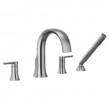 Moen TS984 - Doux 2-Handle Deck Mount Roman Tub Faucet Trim Kit with Hand shower in Chrome (Valve Sold Separate
