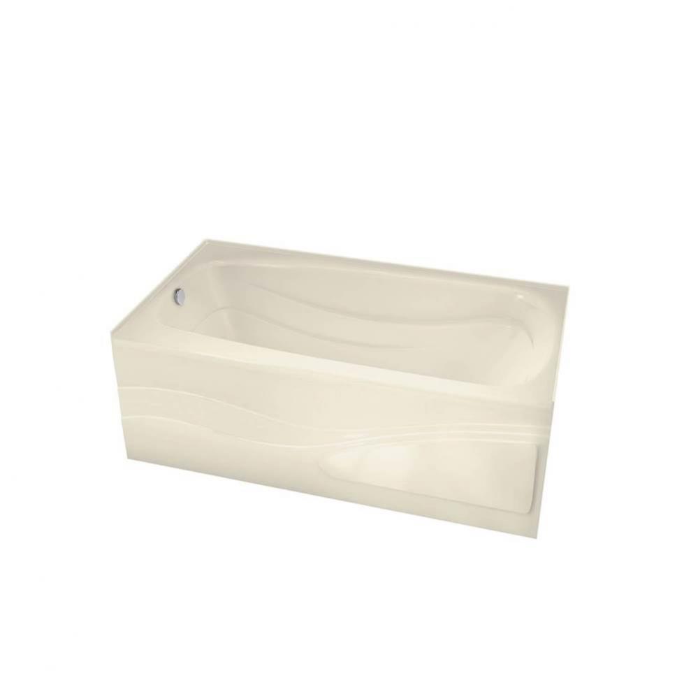 Tenderness 6032 Acrylic Alcove Left-Hand Drain Aeroeffect Bathtub in Bone