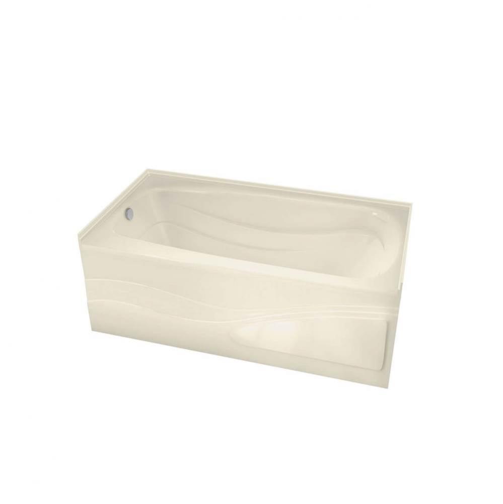 Tenderness 6036 Acrylic Alcove Right-Hand Drain Whirlpool Bathtub in Bone