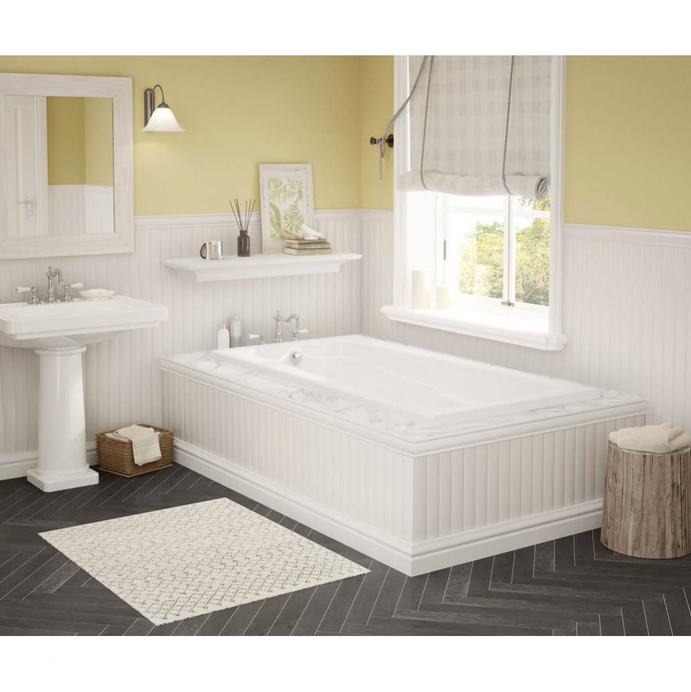Timeless 71.625 in. x 35.5 in. Alcove Bathtub with Whirlpool System End Drain in White
