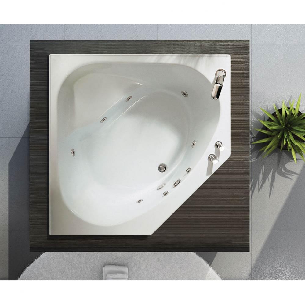 Tandem 5454 Acrylic Corner Center Drain Combined Whirlpool &amp; Aeroeffect Bathtub in White
