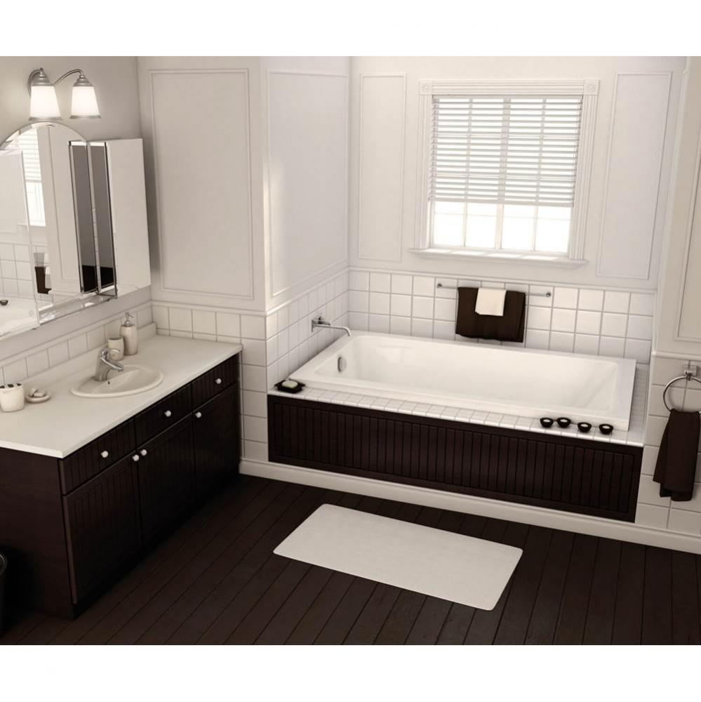 Pose 72 in. x 42 in. Drop-in Bathtub with End Drain in White