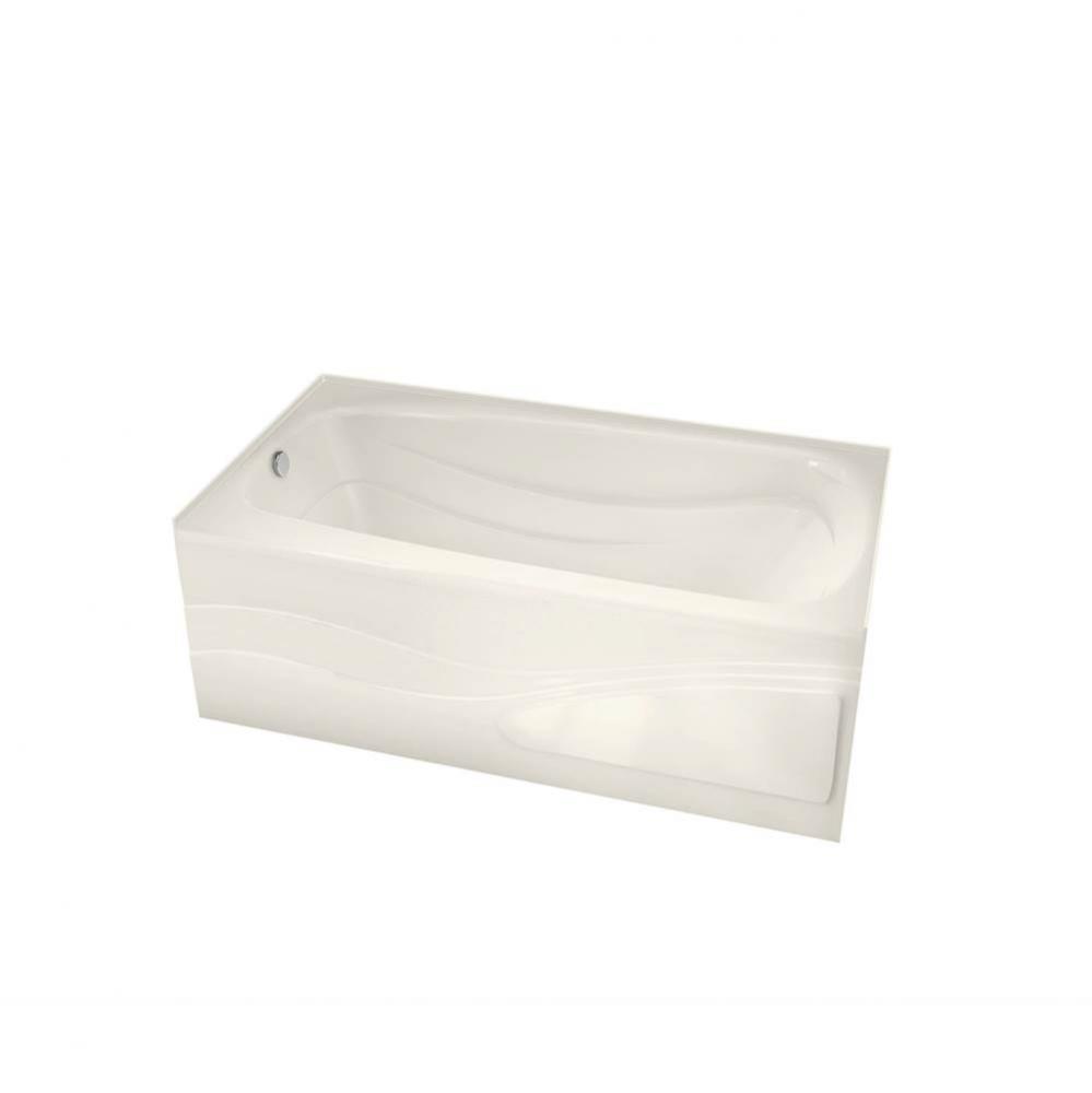 Tenderness 6032 Acrylic Alcove Right-Hand Drain Aeroeffect Bathtub in Biscuit