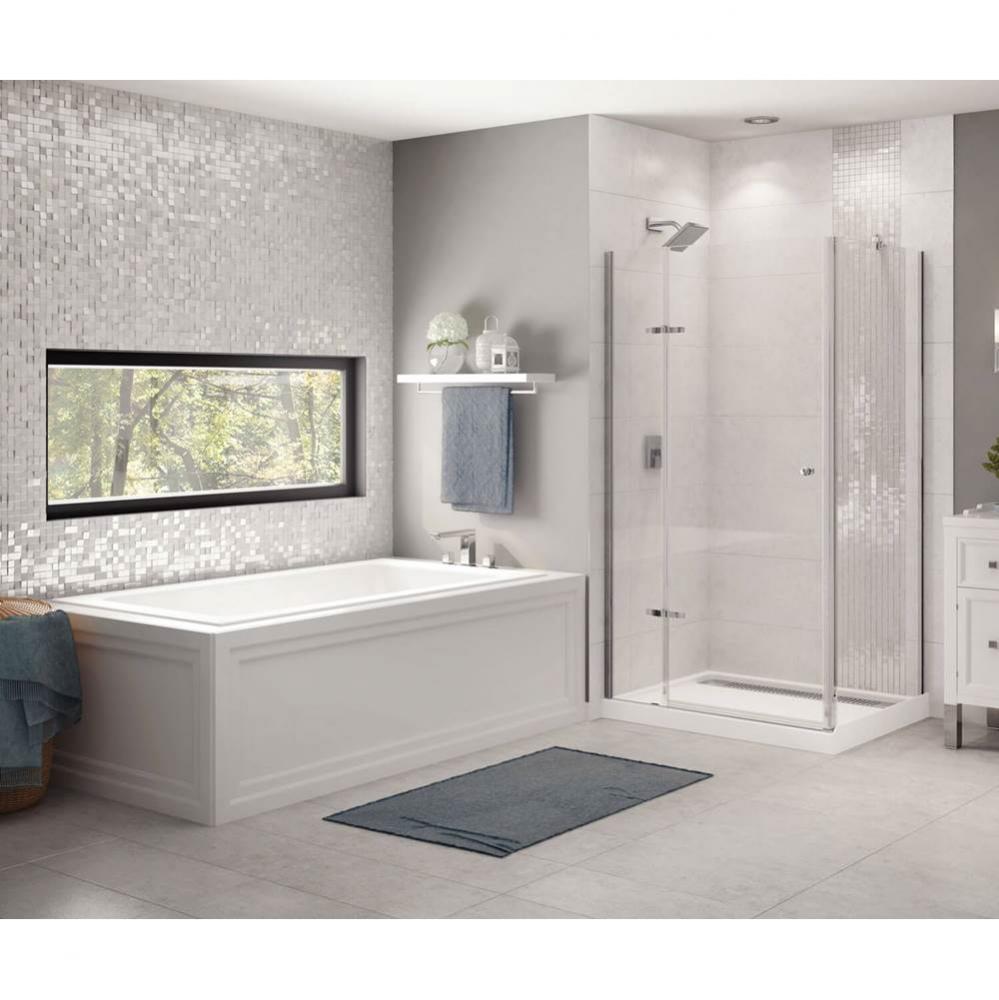 Skybox 72.25 in. x 35.75 in. Drop-in Bathtub with End Drain in White