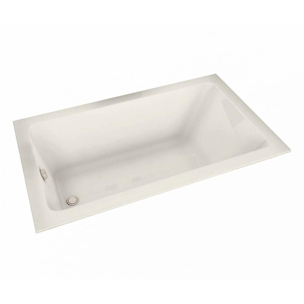 Skybox 72.25 in. x 35.75 in. Drop-in Bathtub with Aerosens System End Drain in Biscuit