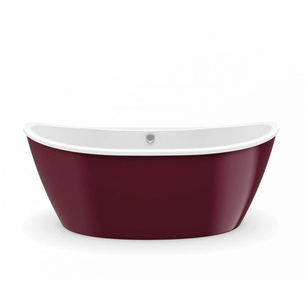 Delsia 66 in. x 36 in. Freestanding Bathtub with Center Drain in Ruby