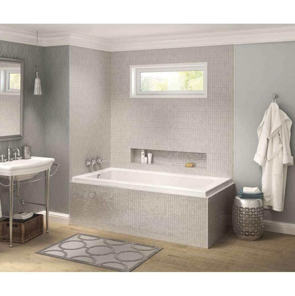 Pose IF 71.5 in. x 41.625 in. Corner Bathtub with Left Drain in White