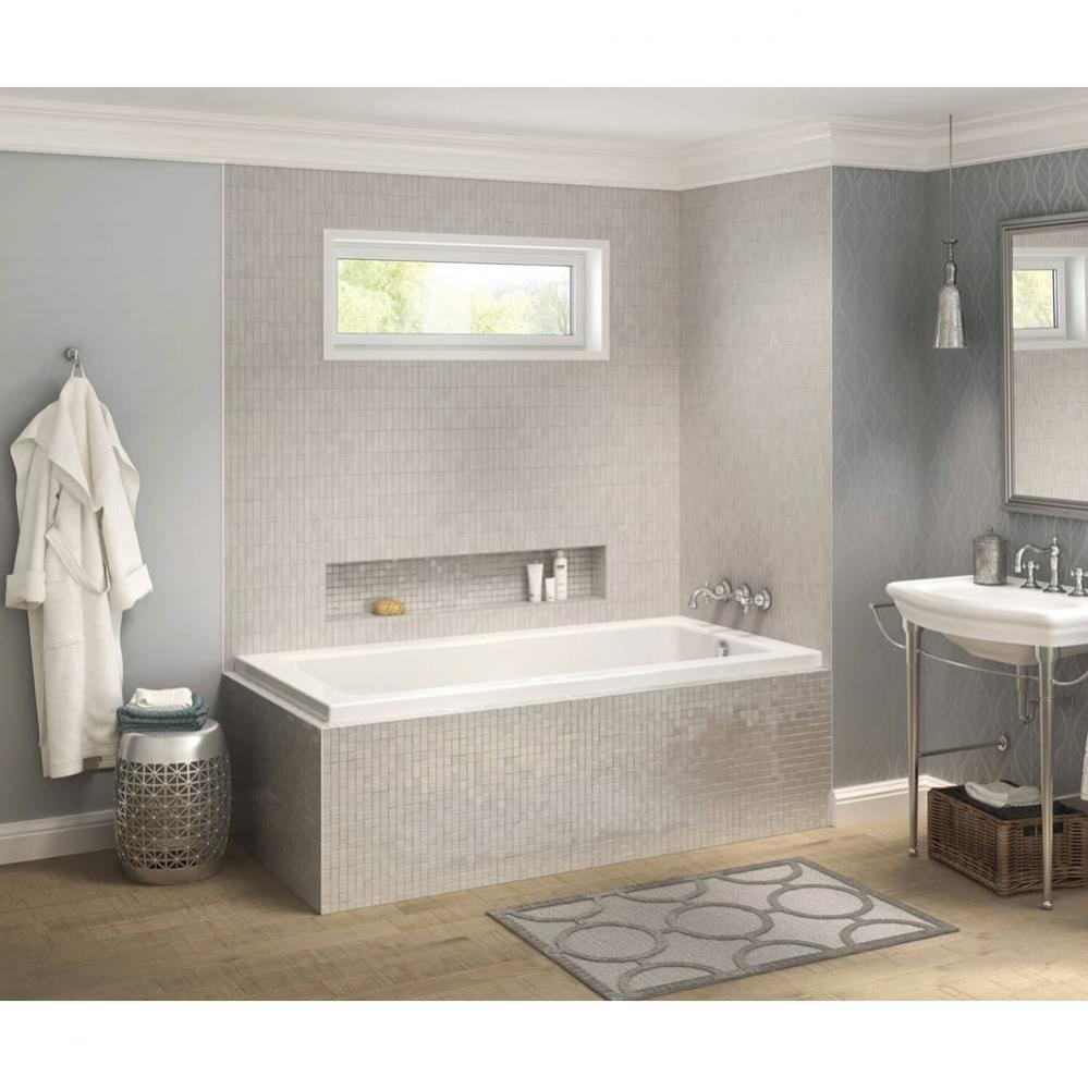 Pose IF 71.5 in. x 41.625 in. Corner Bathtub with Right Drain in White