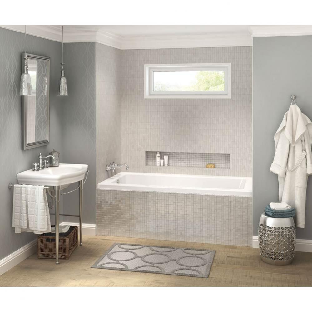 Skybox IF 72.25 in. x 35.75 in. Alcove Bathtub with Aerosens System Left Drain in White
