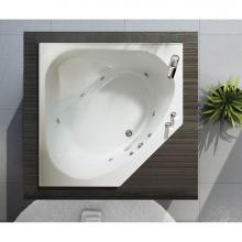 Maax 100875-003-001-000 - Tandem 5454 Acrylic Corner Center Drain Whirlpool Bathtub in White