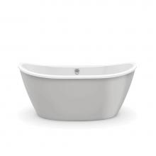 Maax 106192-000-002-125 - Delsia 6032 AcrylX Freestanding Center Drain Bathtub in White with Sterling Silver Skirt