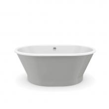 Maax 103903-000-002-113 - Brioso 6636 AcrylX Freestanding Center Drain Bathtub in White with Sterling Silver Skirt