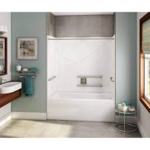 Maax 106058-000-002-101 - OPTS-6032 - ADA Grab Bars AcrylX Alcove Right-Hand Drain One-Piece Tub Shower in White