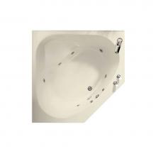 Maax 100875-003-004-010 - Tandem 5454 Acrylic Corner Center Drain Whirlpool Bathtub in Bone