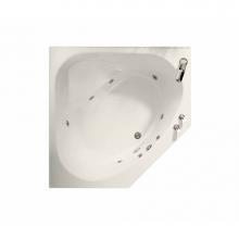 Maax 100875-097-007 - Tandem 5454 Acrylic Corner Center Drain Combined Whirlpool & Aeroeffect Bathtub in Biscuit