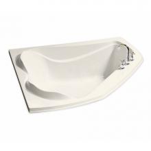 Maax 102724-091-007 - Cocoon 59.75 in. x 53.875 in. Corner Bathtub with 10 microjets System Center Drain in Biscuit
