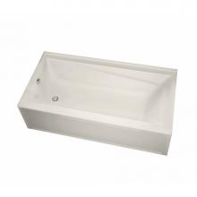 Maax 105520-L-103-007 - Exhibit 6032 IFS Acrylic Alcove Left-Hand Drain Aeroeffect Bathtub in Biscuit