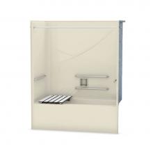 Maax 106060-R-000-004 - OPTS-6032 - with ADA Grab Bars and Seat 57 in. x 31.5 in. x 69.75 in. 1-piece Tub Shower with Righ
