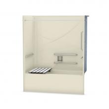 Maax 106061-L-000-004 - OPTS-6032 - with ANSI Grab Bars and Seat 57 in. x 31.5 in. x 69.75 in. 1-piece Tub Shower with Lef