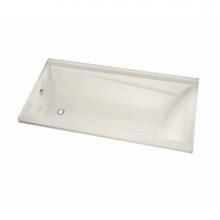 Maax 106186-R-003-007 - Exhibit 7242 IF Acrylic Alcove Right-Hand Drain Whirlpool Bathtub in Biscuit
