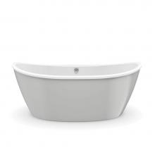 Maax 106193-000-002-125 - Delsia 6636 AcrylX Freestanding Center Drain Bathtub in White with Sterling Silver Skirt