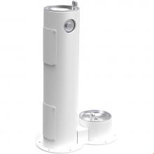 Elkay LK4400DBFRKWHT - Outdoor Fountain Pedestal with Pet Station, Non-Filtered Non-Refrigerated, Freeze Resistant, White