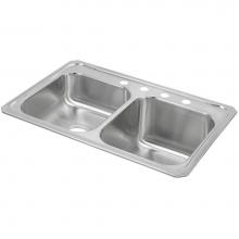Elkay STCR3322R1 - Celebrity Stainless Steel 33'' x 22'' x 10-1/4'', 1-Hole Equal Doubl